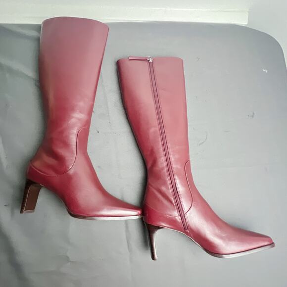 Reformation Shoes - Reformation Claudette Ruby Leather Knee Boots Size 9